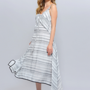 Diagonale Stripes Strappy Midi Dress