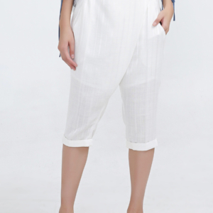 Pants Satin Trim Capri Tailored