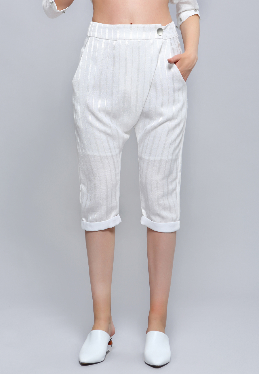 Pants-Satin-Trim-Capri-Tailored-W5090 07