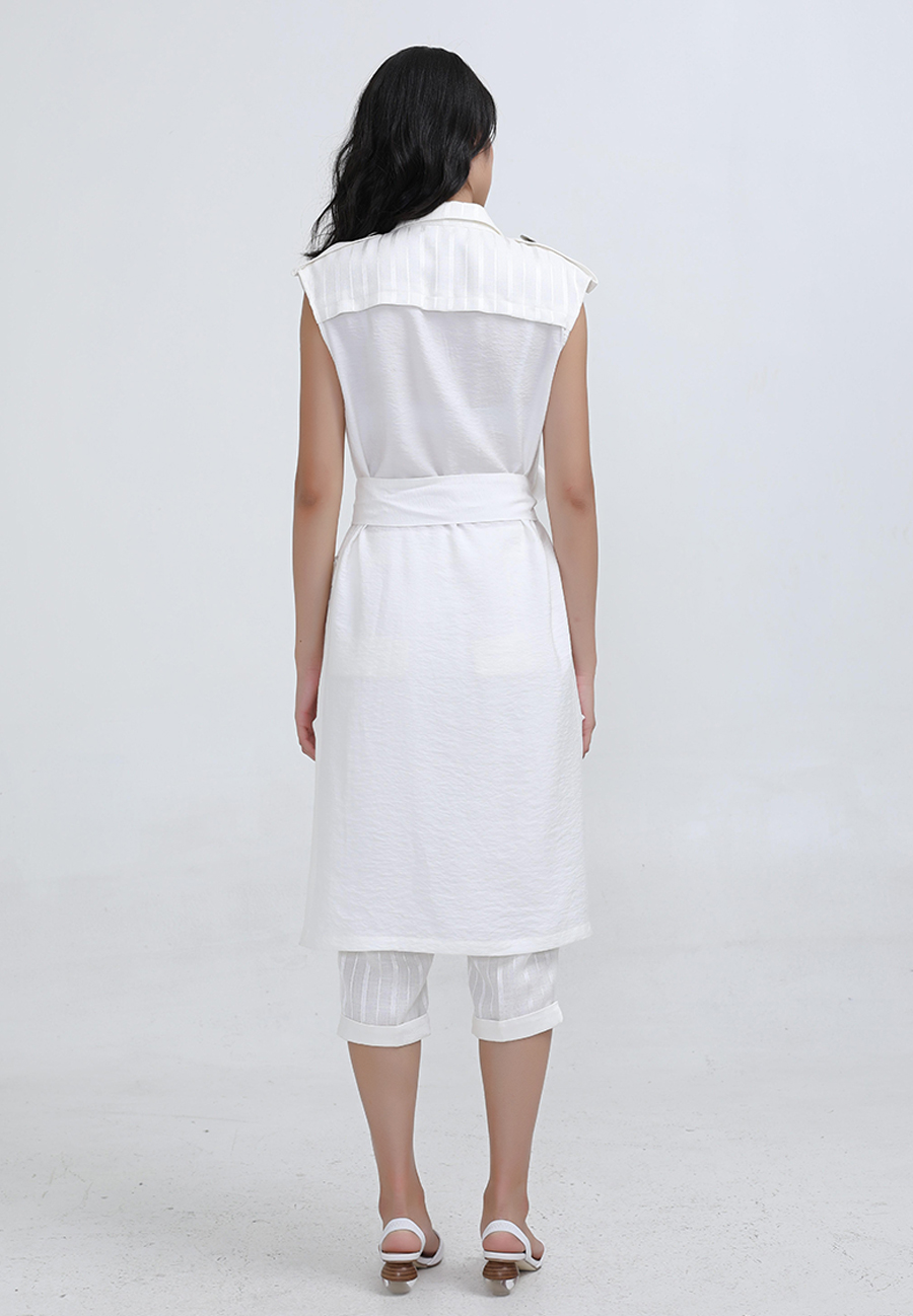 Waistcoat-Long Bi-Material-Tailored-W21032 03