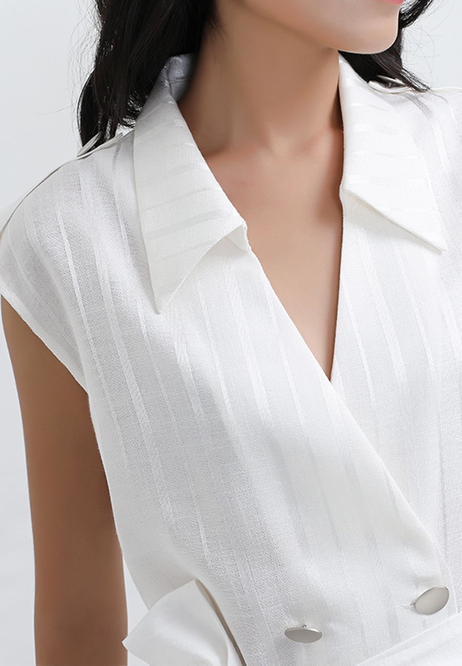 Waistcoat-Long Bi-Material-Tailored-W21032 04