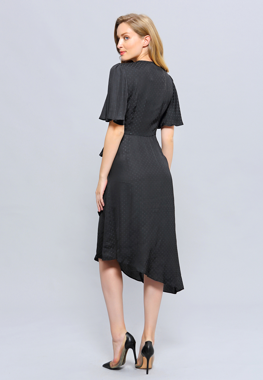 Dress Asymmetric Cross-Heart Flowy W98962-03