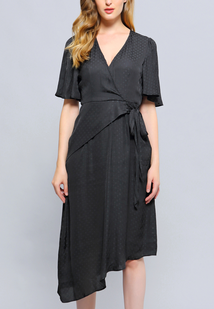 Dress Asymmetric Cross-Heart Flowy W98962-05