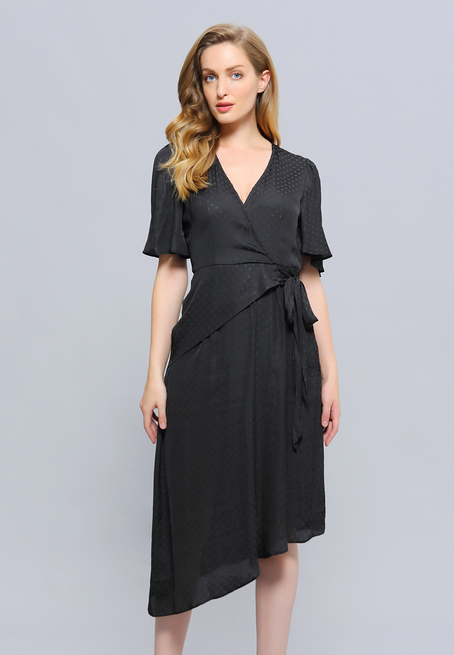 Dress Asymmetric Cross-Heart Flowy W98962-06