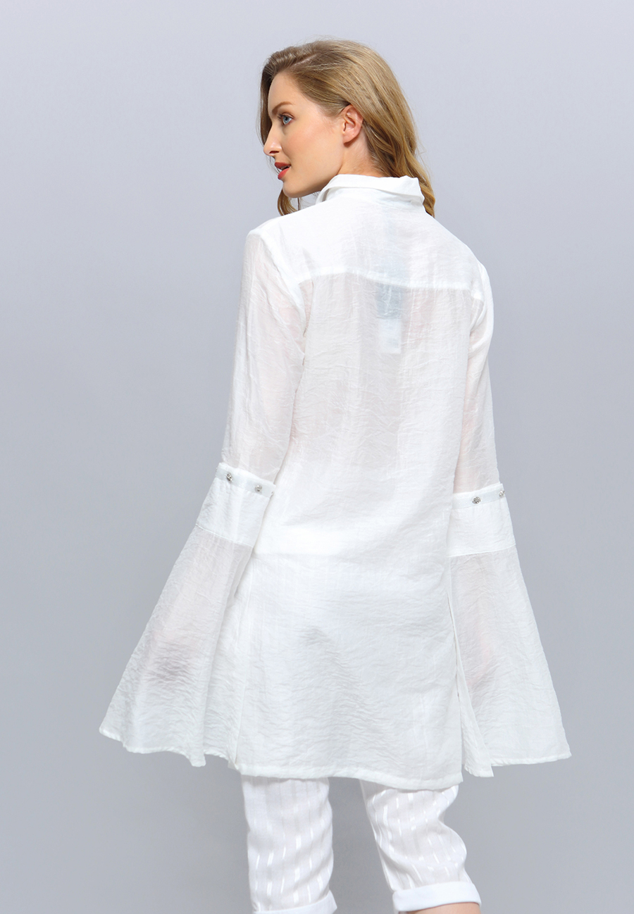 Shirt Long Tulip Sleeves W98553-03 Buy Shirt Long Tulip Sleeves